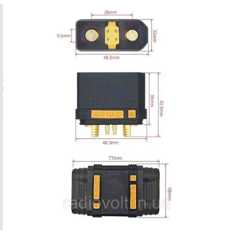 Конектор QS10-S силовий (тато)