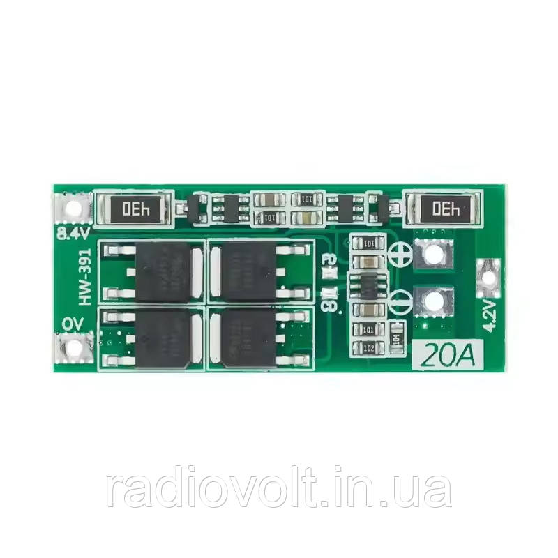 BMS 2S 20A 8,4В Контролер заряду-розряду Li-ion батарей, з балансуванням