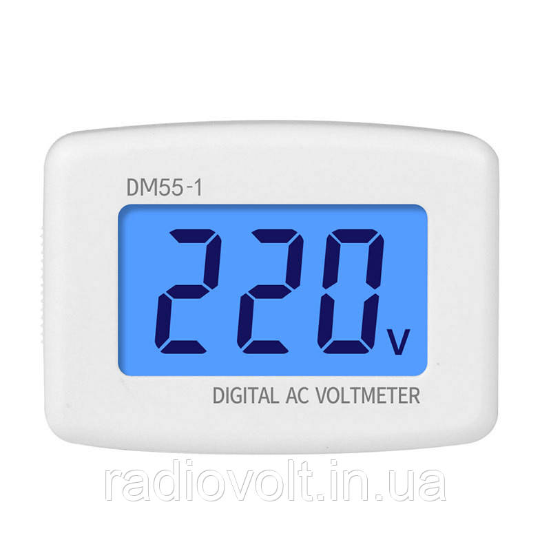 Вольтметр мережевий в розетку DM55-1, РК з підсвіткою