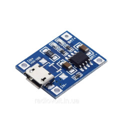 TP4056 Модуль заряду Li-ion акумуляторів, MicroUSB