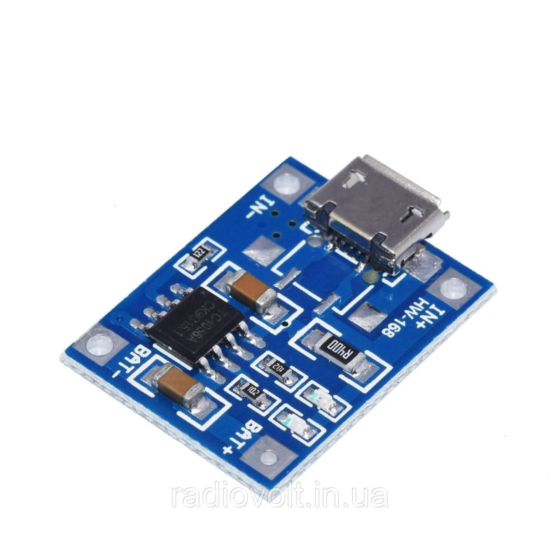 TP4056 Модуль заряду Li-ion акумуляторів, MicroUSB