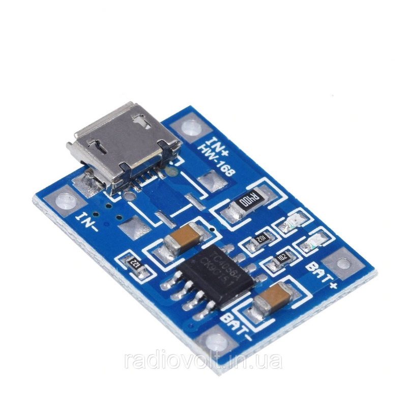 TP4056 Модуль заряду Li-ion акумуляторів, MicroUSB