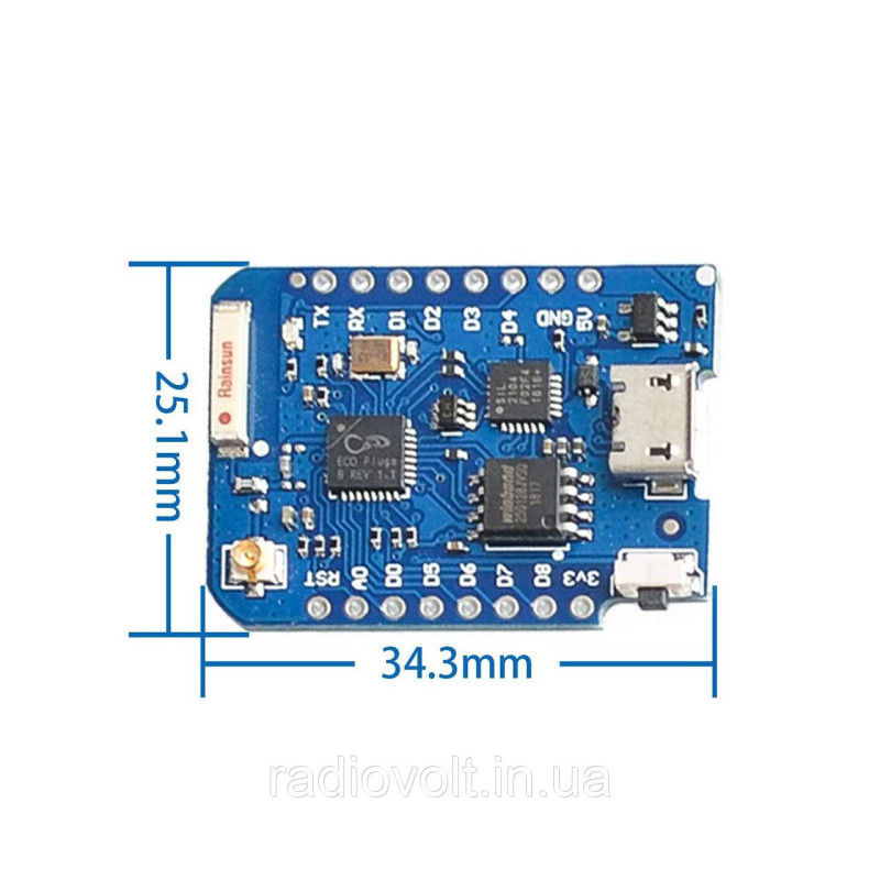 WI-FI модуль Wemos D1 mini Pro 16MB Flash, ESP8266, CP2104