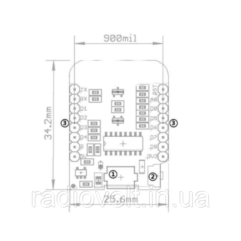 WI-FI модуль WeMos D1 mini, ESP8266, CH340